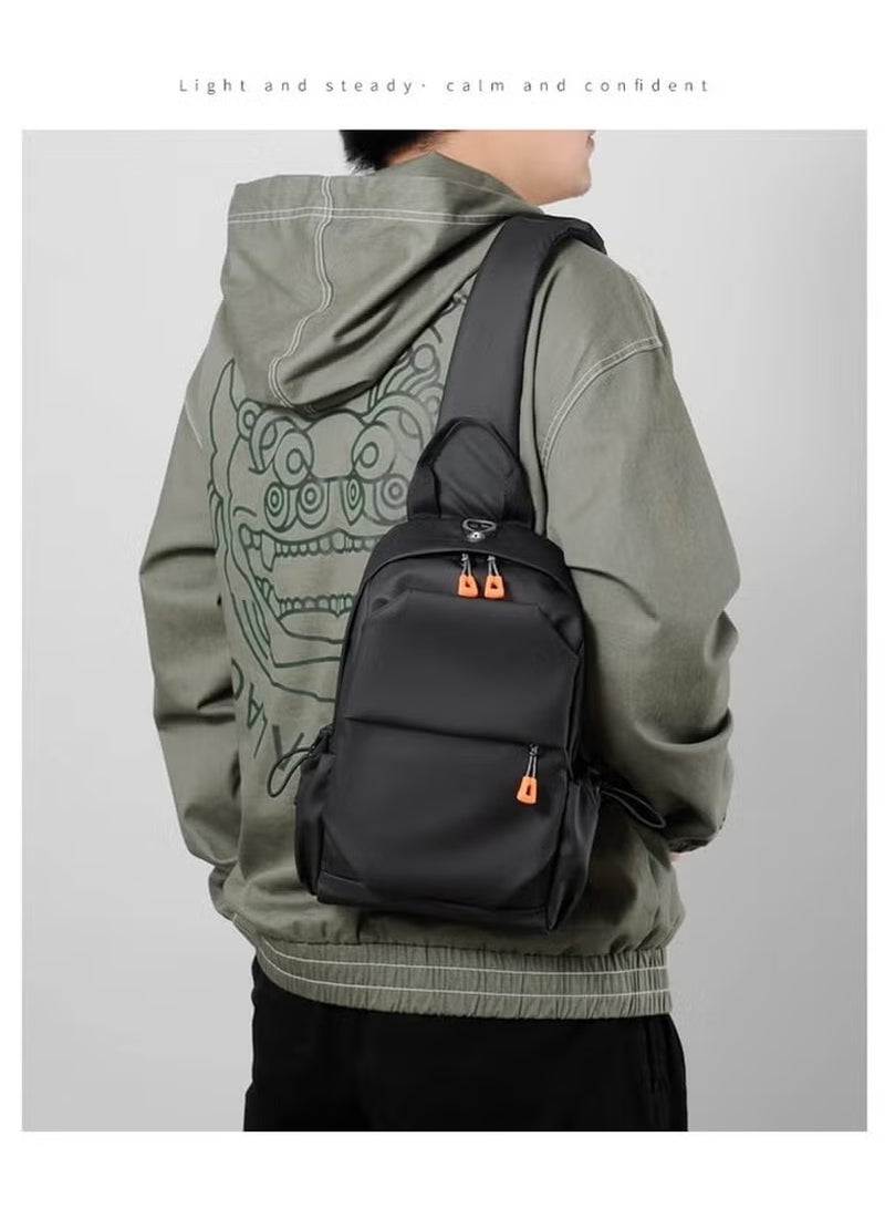 XUN Crossbody Backpack, Waterproof, Lightweight with USB Charger Port, for Outdoor Hiking, Traveling, Cycling Black - Image 4