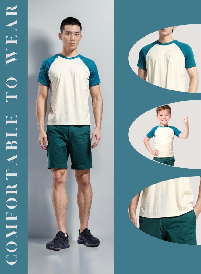 LoryLux Lory Lux Meadow Boys Pajama T-Shirt – 100% Organic Cotton, Soft & Durable (White/Teal) - Image 5