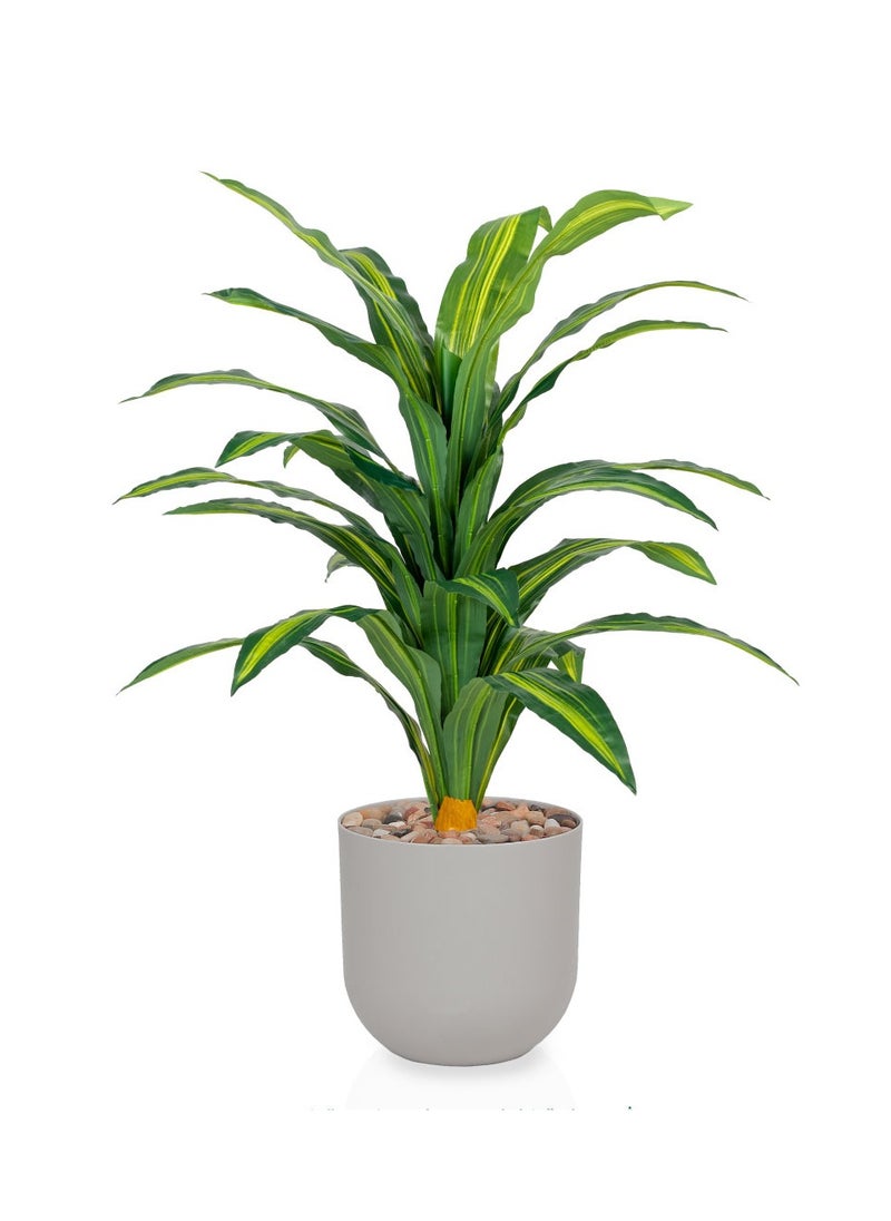 Alrassi Artificial Corn Plant – 100 cm Tall with Natural-Look Green Leaves and Elegant Grey Plastic Pot, Perfect for Home and Office Décor  - Image 1