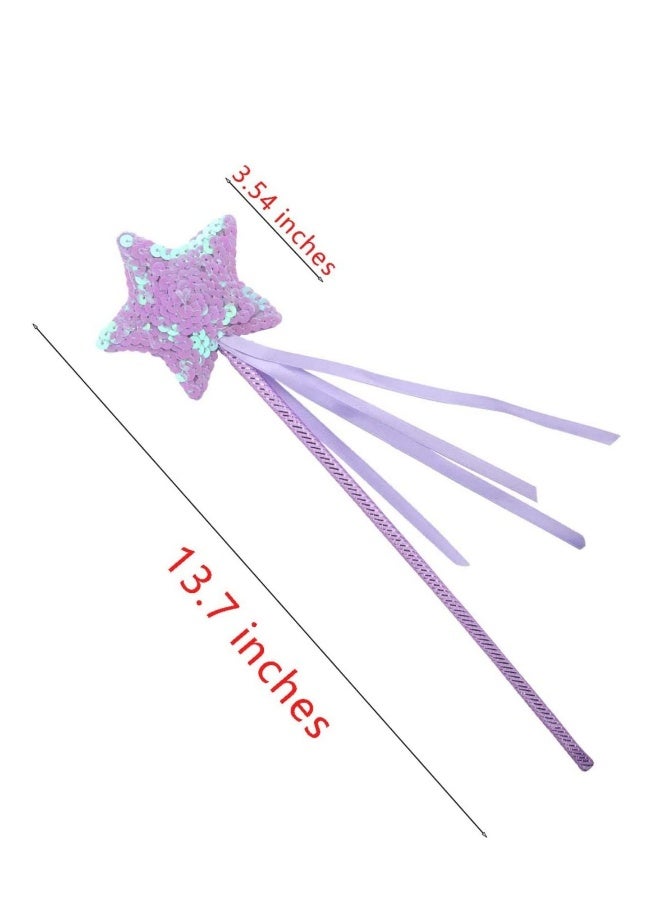 Glittery 6 Piece Princess Wand Kit for Girls' Dress Up Parties, , Birthdays, and Weddings   Perfect Fairy Princess Costume Accessories and Party Favors - Image 5