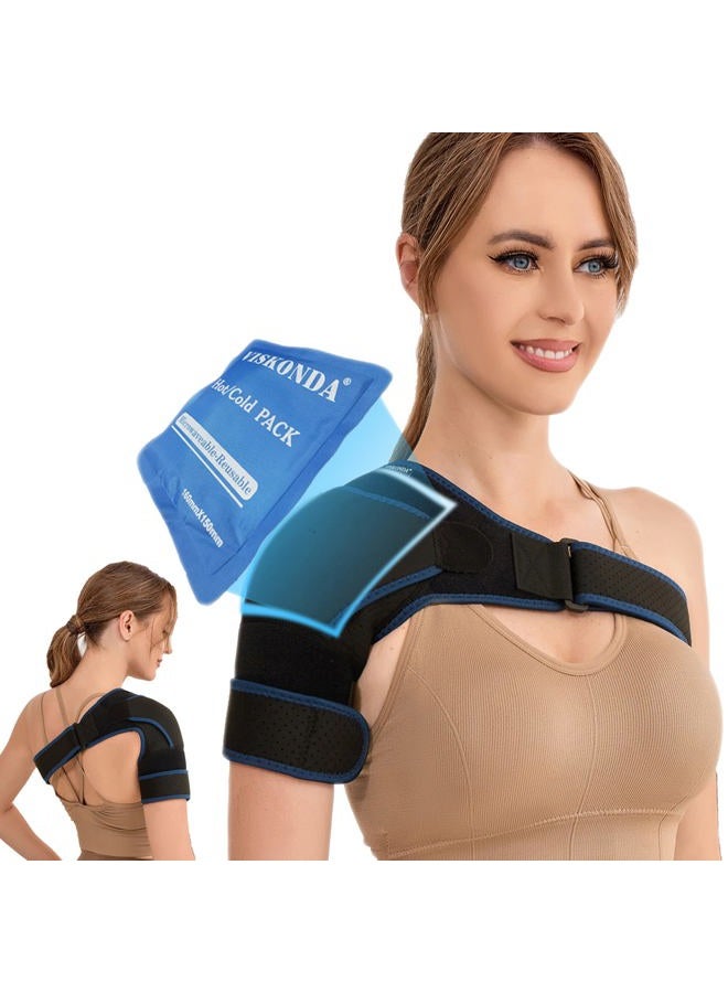 VISKONDA Shoulder Brace - Support and Compression Sleeve,Rotator Cuff Shoulder Brace for Men&Women,for AC Joint Pain Relief,Arm Stability,Injuries&Tears,Bursitis,Swelling,Tendonitis(Small) - Image 1