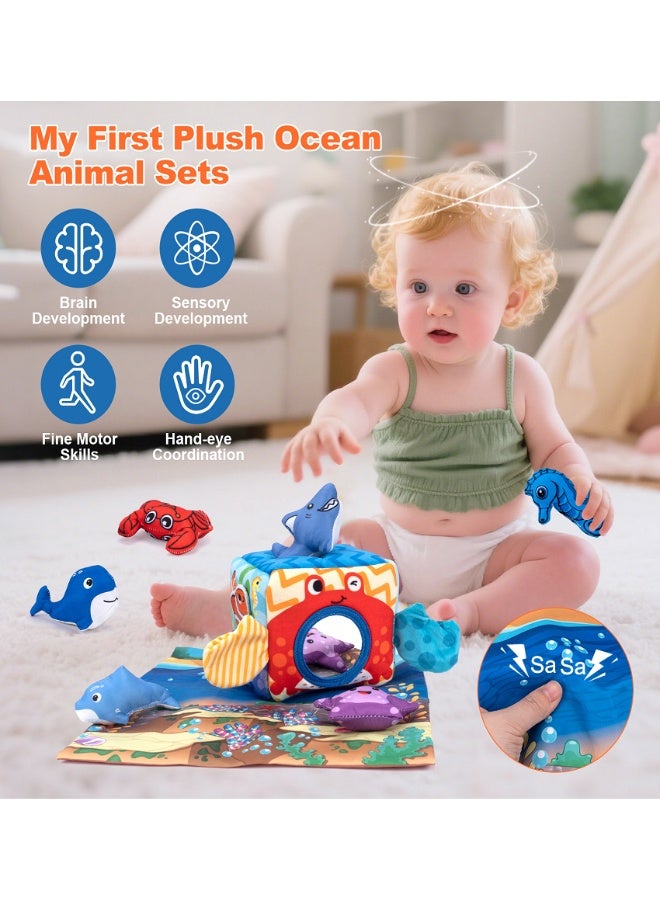 SUZZ Baby Toys 6-12 Months - Plush Ocean Animals, Crinkle, Mirror, Montessori Toys for 6 Month Old Babies Sensory Balls Toddlers 1-3 Gifts - Image 2