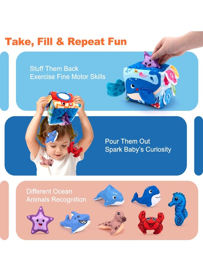 SUZZ Baby Toys 6-12 Months - Plush Ocean Animals, Crinkle, Mirror, Montessori Toys for 6 Month Old Babies Sensory Balls Toddlers 1-3 Gifts - Image 5