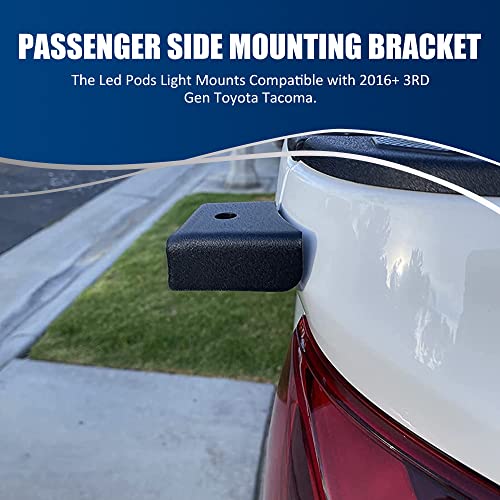 NORTHYUN Tacoma Tailgate Pods Mount CB Antenna Led Whip Light Mounting Bracket Flag Holder Compatible with 3rd Gen Toyota Tacoma 2016+ Passenger Side - Image 2