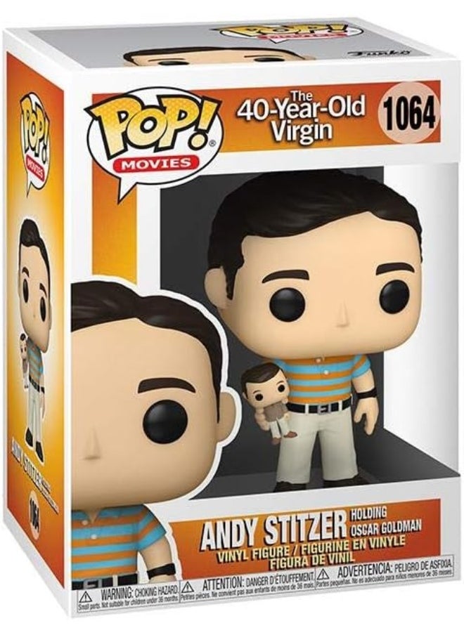Funko Funko Pop! Movies: 40 Year Old Virgin - Andy holding Oscar  - Image 1