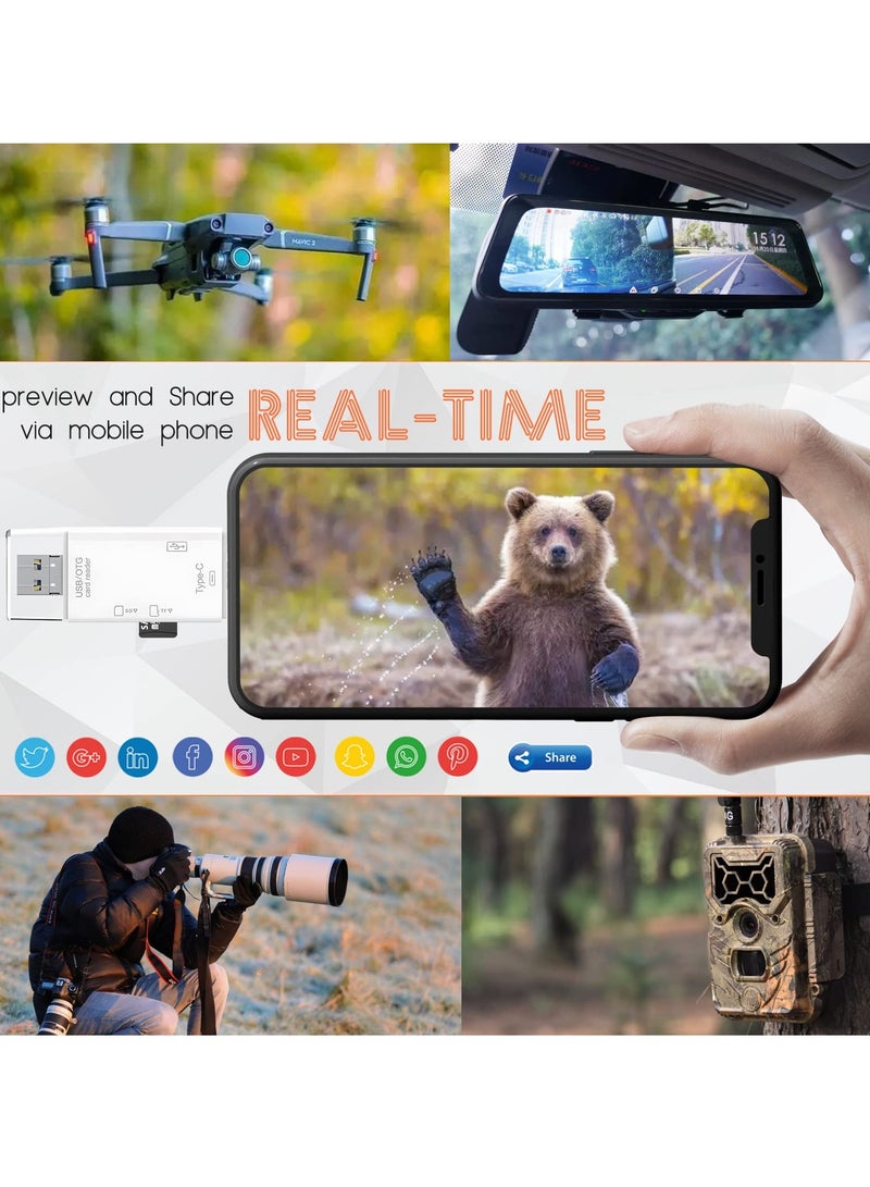 6,in,1 USB C Memory Card Reader, USB 3.0 Adapter for SD Micro SD TF SDXC SDHC MMC, Camera Viewer (White) - Image 4