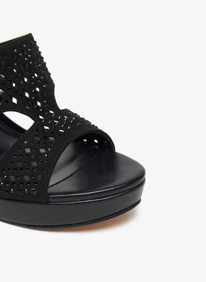 Celeste Women's Embellished Slip-On Sandals with Platform Heels