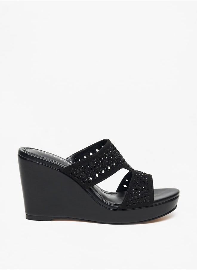 Celeste Women's Embellished Slip-On Sandals with Platform Heels  - Image 3
