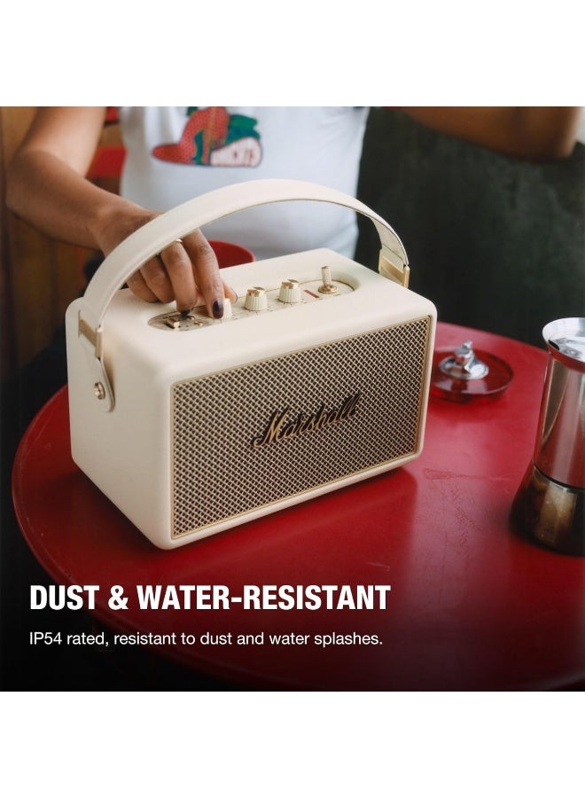 Marshall Kilburn III Portable Bluetooth Speaker, 50+ Hours Battery Life, 360° Sound, IP54 Water & Dust Resistance, Vintage Design, USB-C Charging Cream - Image 2