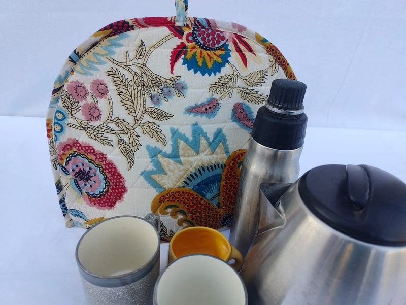 Malan Bai Mandala Tea Cozy Cover Hand Block Winter Tea Cozy Cotton Tea Kettle Warmer Pot Cover Hot Coffee Cover Handamde Kitchen Décor Brand: Malan Bai - Image 3