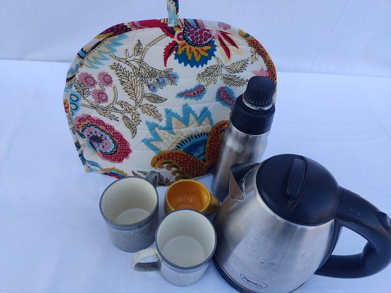 Malan Bai Mandala Tea Cozy Cover Hand Block Winter Tea Cozy Cotton Tea Kettle Warmer Pot Cover Hot Coffee Cover Handamde Kitchen Décor Brand: Malan Bai - Image 2