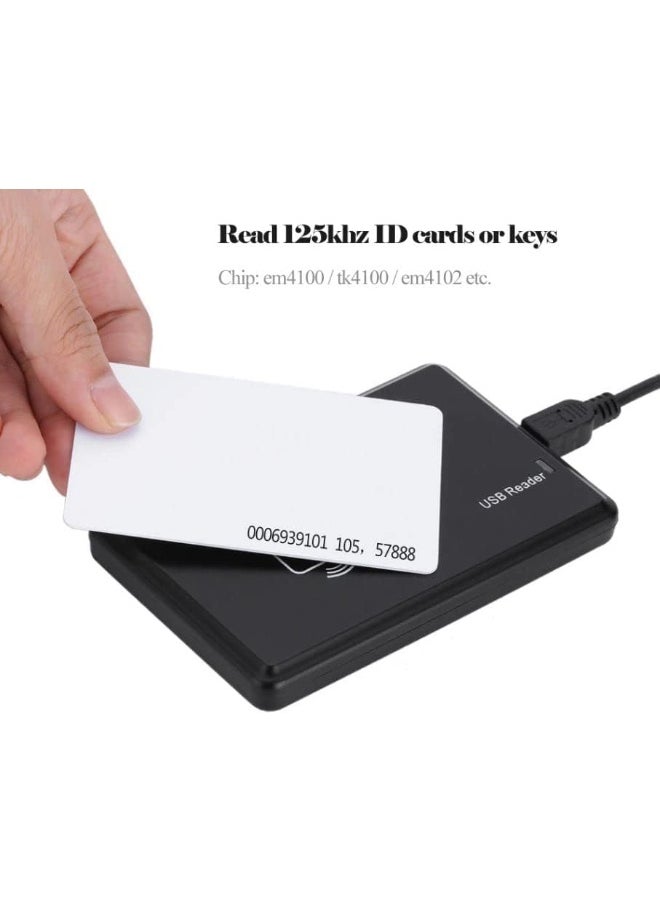 Rfid 125Khz Usb Desktop Card Reader (Reads First 10 Digits) Contactless For Em4100 Tk4100 T5200 T5577 Window Linux Systems