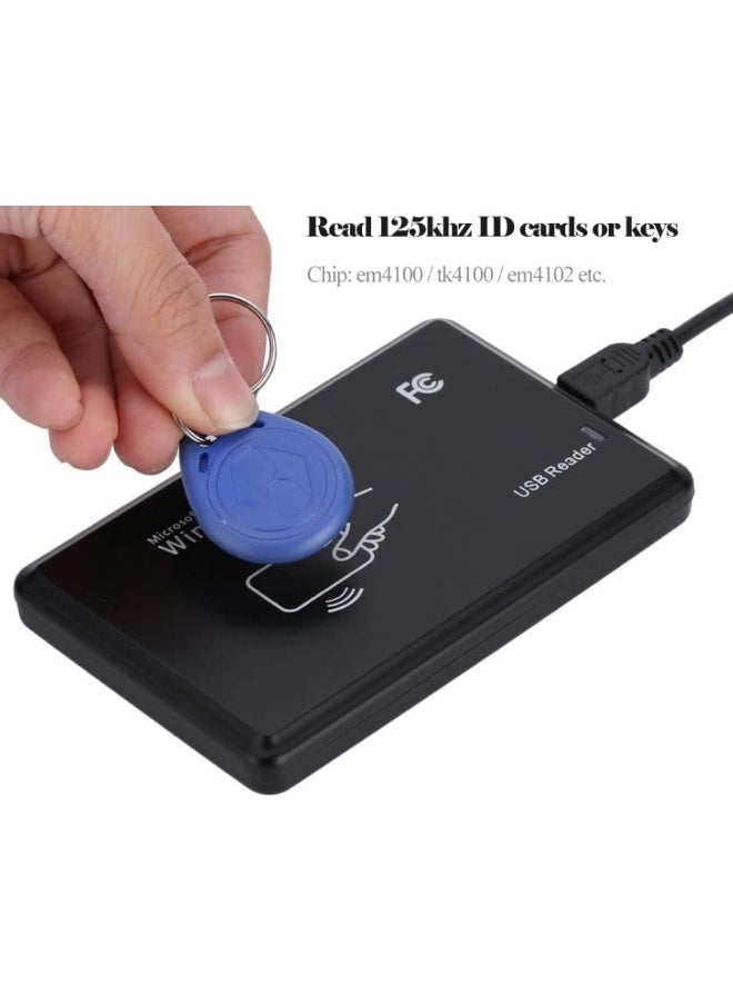 Rfid 125Khz Usb Desktop Card Reader (Reads First 10 Digits) Contactless For Em4100 Tk4100 T5200 T5577 Window Linux Systems