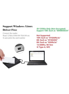 Rfid 125Khz Usb Desktop Card Reader (Reads First 10 Digits) Contactless For Em4100 Tk4100 T5200 T5577 Window Linux Systems - pzsku/ZA60887BE0297009F0D21Z/45/_/1720945774/eb116248-d1ff-4784-9a65-617a39dc4035