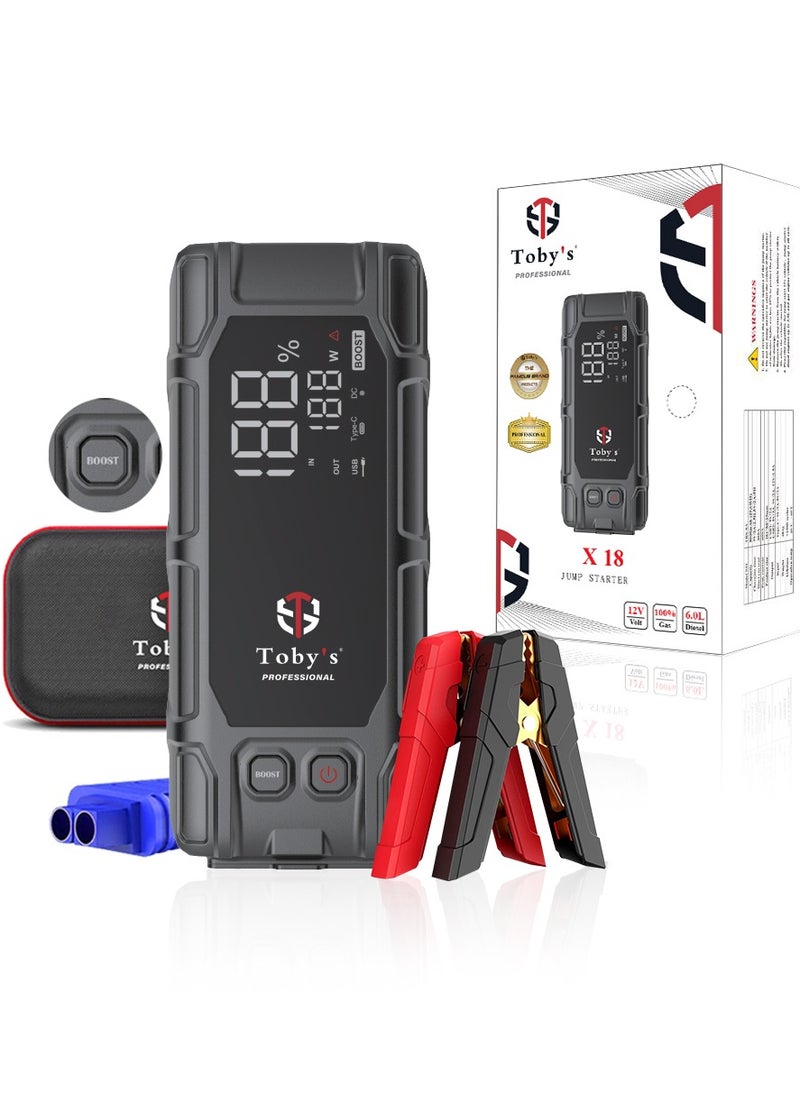 Toby's Toby's X18 Jump Starter with Compressor for Cars 16000mAh and 59.2WH Best Power Bank for Electronic Devices  - Image 1