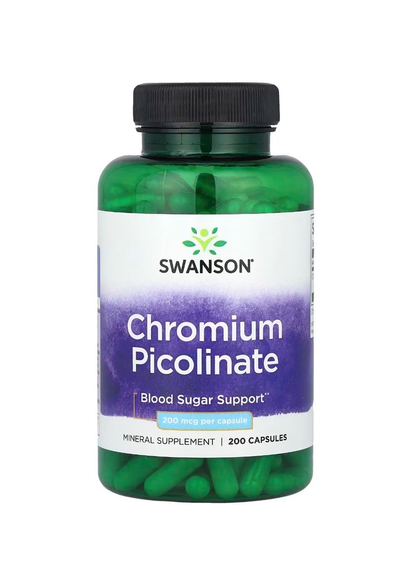 سوانسون بيكولينات الكروم 200 ميكروجرام 200 كبسولة - Image 1