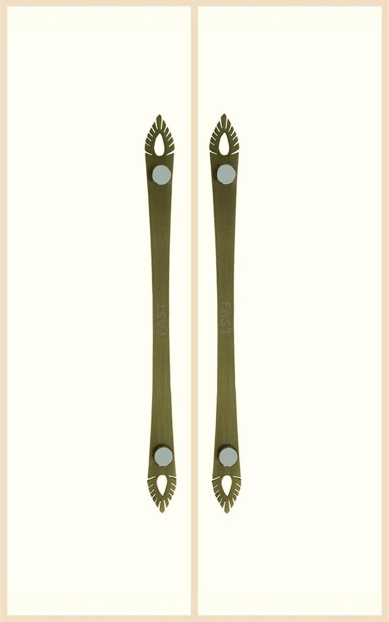 FAST CP102 Leaf Elegant Stainless Steel Brass Antique Cabinet Pull Handle for Wardrobe Door Drawer Handles 2pcs 12 Inches Hole to Hole 224mm - Image 1