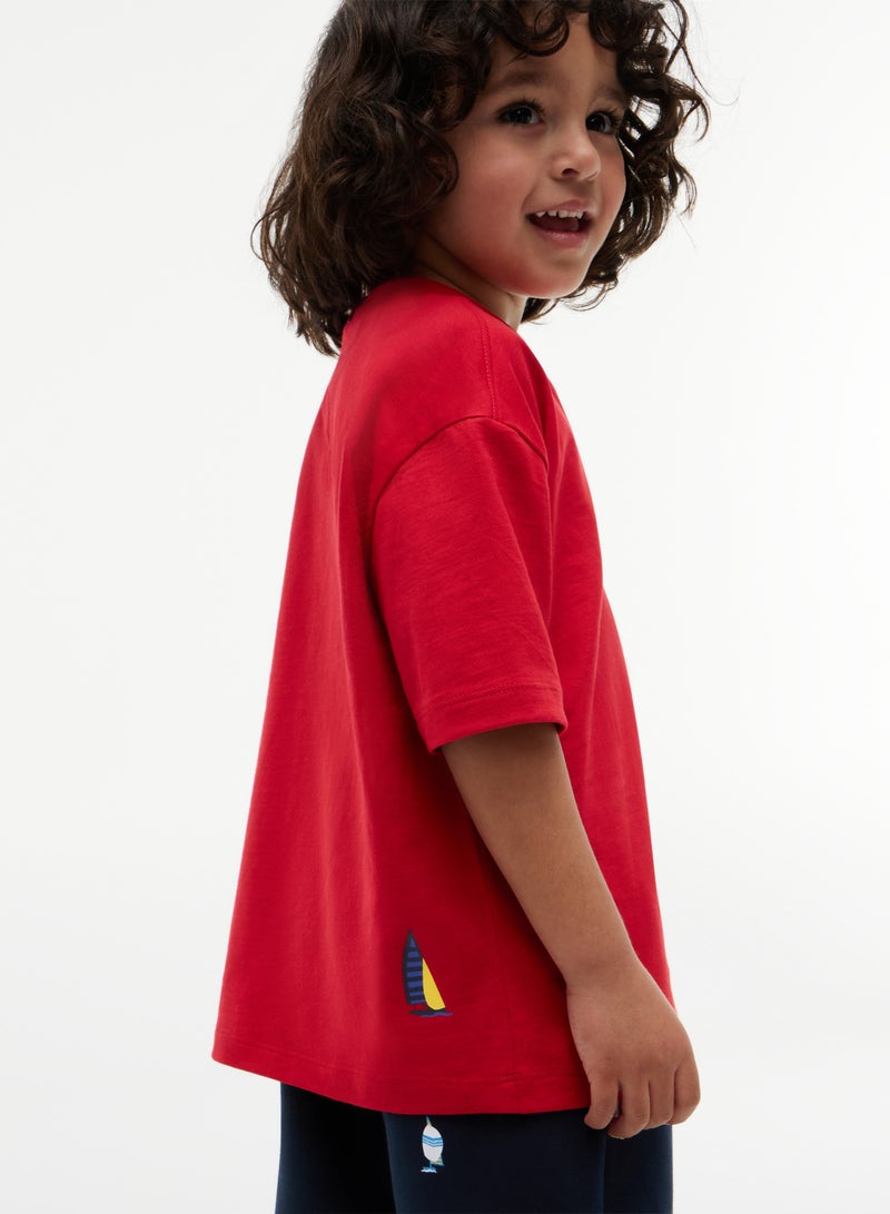 TOMMY HILFIGER Terry T-Shirt And Shorts Outfit - Image 4