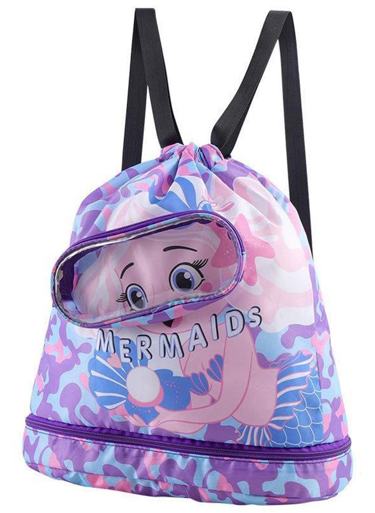 CityRiya-Long Children's Swimming Backpack Kids Swimming Bag Beach Swimming Backpack Kids Dry Wet Swim Backpack for Swimmers Children's Sports Storage Bag Pool Bag for Kids Gym Sports Beach Gear Bag  - Image 1