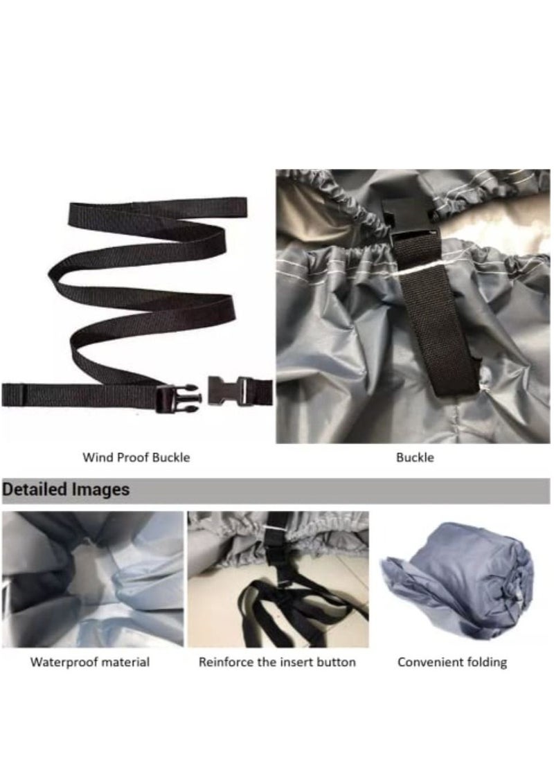 Generic - Universal Waterproof Heavy Duty Jet ski Cover, Breathable, Dustproof, Watercraft Storage Cover with Adjustable Strap & Elastic Cord for Tight Custom Fit Marine Grade Protection Motorboat Cover (Grey) - Image 1