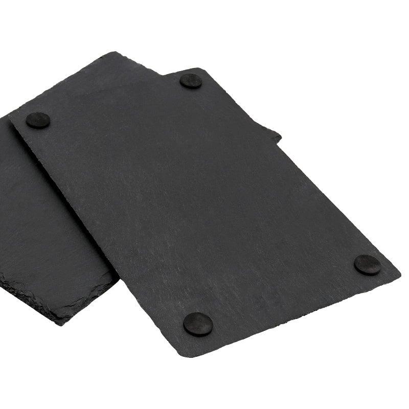 PINGEUI 6 PCS 12 x 8 Inches Black Slate Cheese Board  Rectangular Slate Stone Serving Plates with Natural Edge  Modern Slate Cheese Platter Tray Cutting Board for Cheese  Appetizer  Sushi  Charcuterie - Image 4