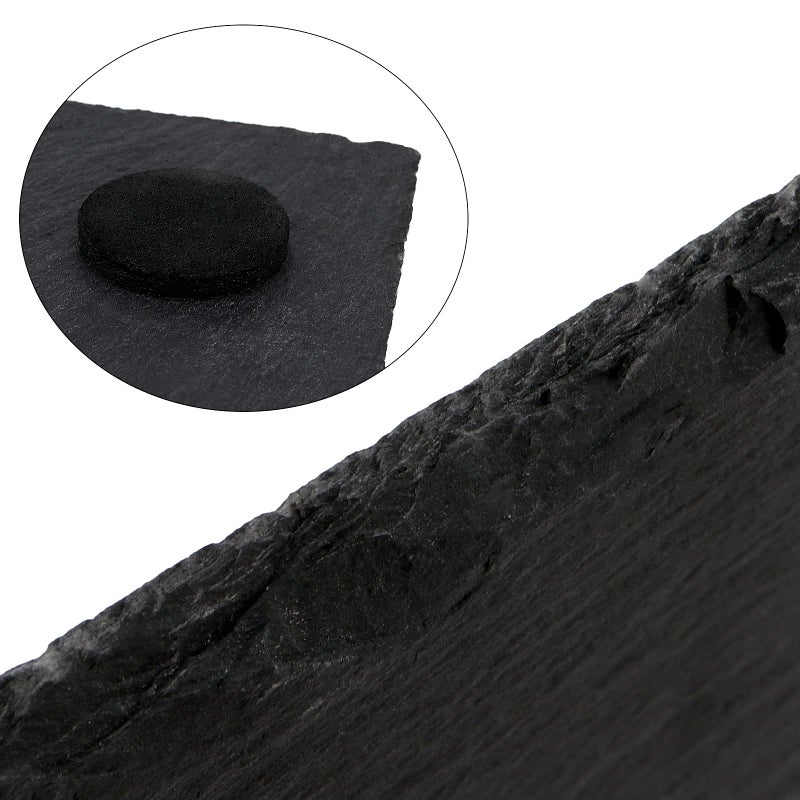 PINGEUI 6 PCS 12 x 8 Inches Black Slate Cheese Board  Rectangular Slate Stone Serving Plates with Natural Edge  Modern Slate Cheese Platter Tray Cutting Board for Cheese  Appetizer  Sushi  Charcuterie - Image 3