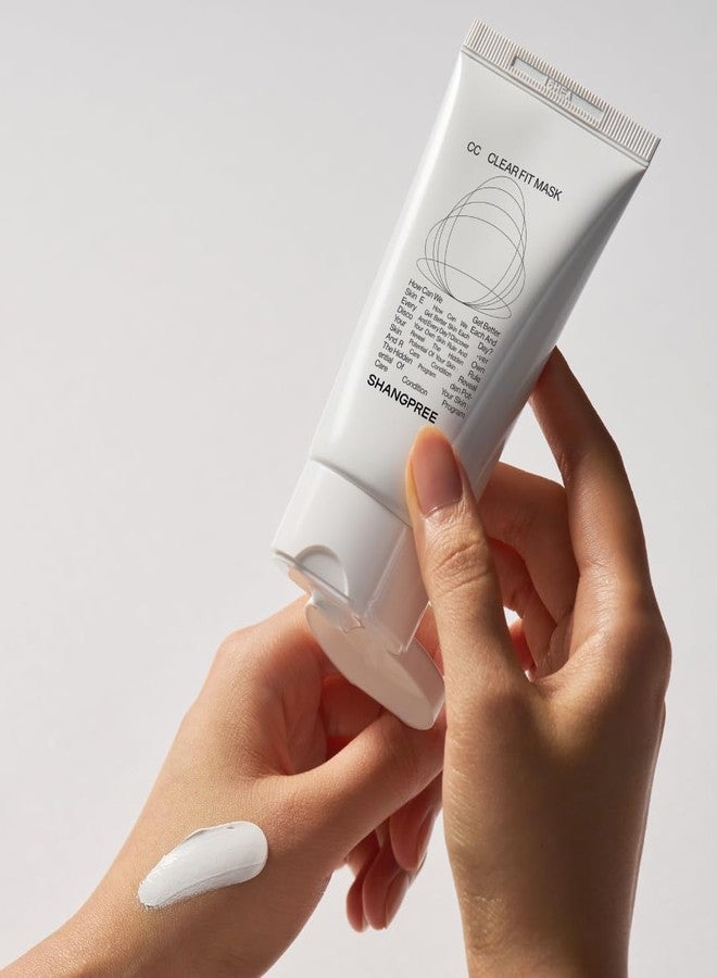 SHANGPREE CC Clear Fit Mask, Cream Clay Mask, Mineral Complex 61.79%, Gentle Pore & Sebum Care, Smooth Comfortable Finish, For Dull Skin, 70g / 2.46 oz. - Image 4