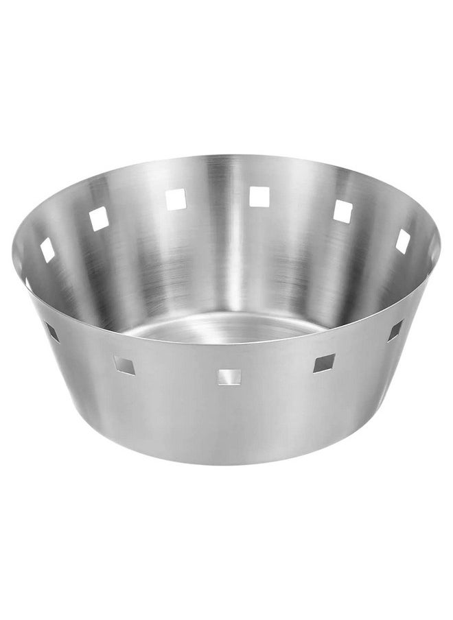 Bridge2shopping - Bridge2shopping Bread Basket Stainless Steel, Round Shaped Roti Basket, Silver, 20 X 9 CM - Image 1