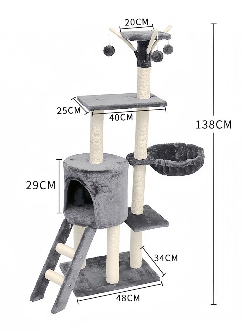 Kidle Cat Tree Cat Tower Cat Toy Multi Level Platform Cat Climbing Frame Cat Scratch Post - Image 2