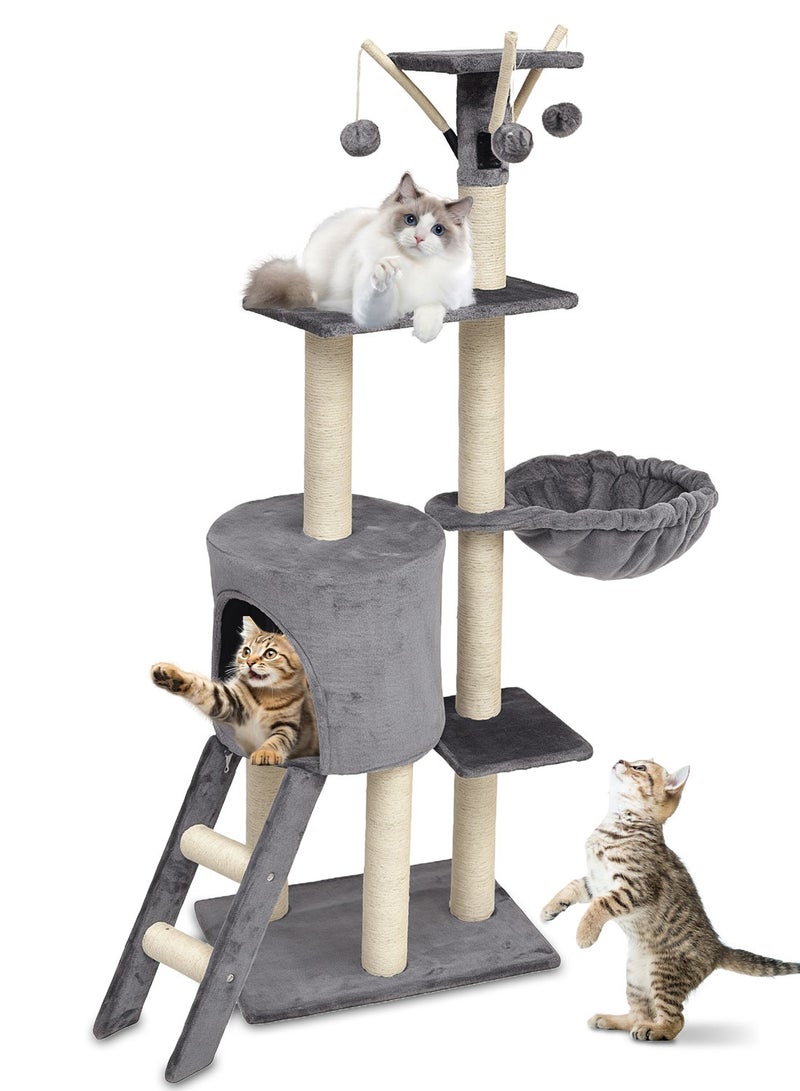 Kidle Cat Tree Cat Tower Cat Toy Multi Level Platform Cat Climbing Frame Cat Scratch Post - Image 1