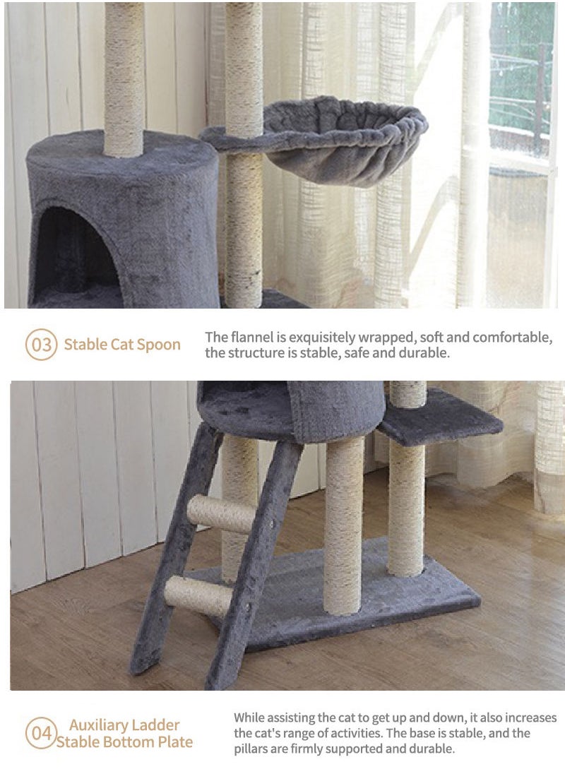 Kidle - Living Equipment Cat Play Tower Cat Toy Multi Level Platform Cat Tree Sisal Pillar Large Cat Climbing Frame Cat Nest Luxury Cat Scratch Post Cat Tree - Image 1
