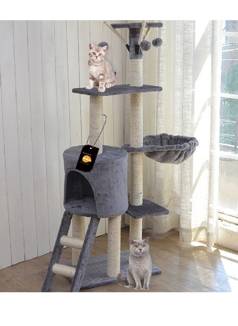 Kidle - Living Equipment Cat Play Tower Cat Toy Multi Level Platform Cat Tree Sisal Pillar Large Cat Climbing Frame Cat Nest Luxury Cat Scratch Post Cat Tree - Image 1