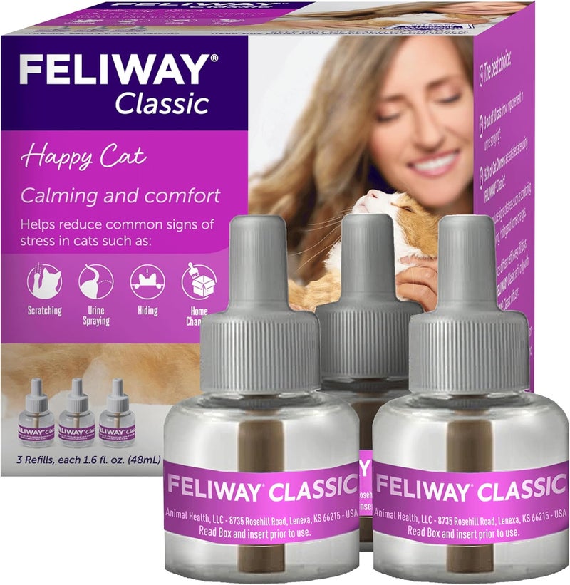 Feliway Classic Cat Calming Pheromone, 30 Day Refill - 3 Pack - Image 1