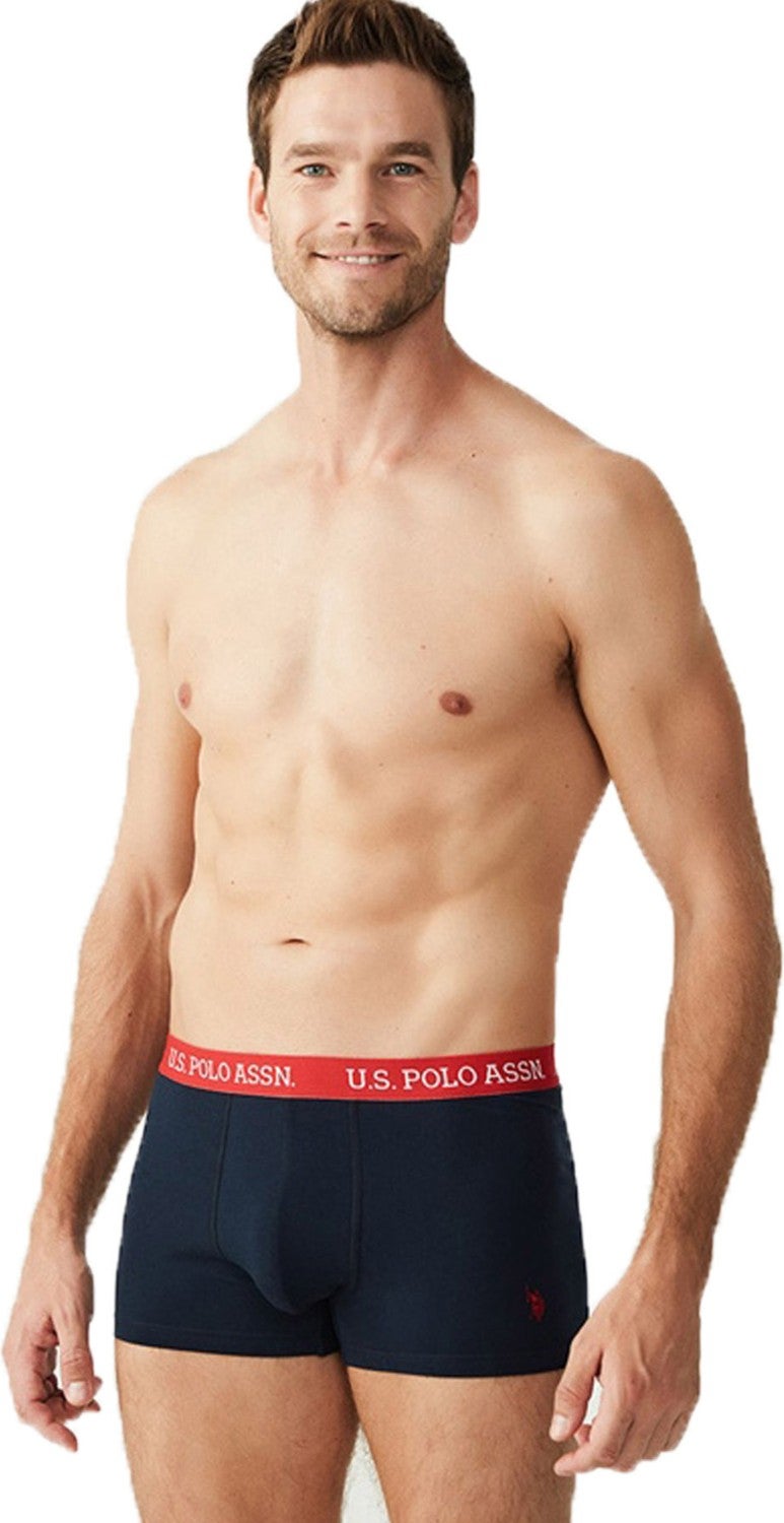 U.S. Polo Assn. 3 Piece Colorful Belted Lycra Navy Blue Boxer - Image 1