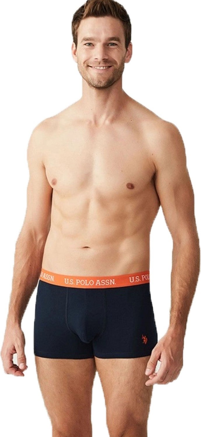 U.S. Polo Assn. 3 Piece Colorful Belted Lycra Navy Blue Boxer - Image 4