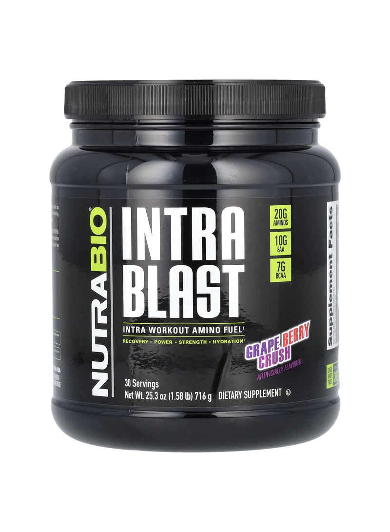NutraBio Intra Blast, Intra Workout Amino Fuel, Grape Berry Crush, 1.58 lb (716 g)