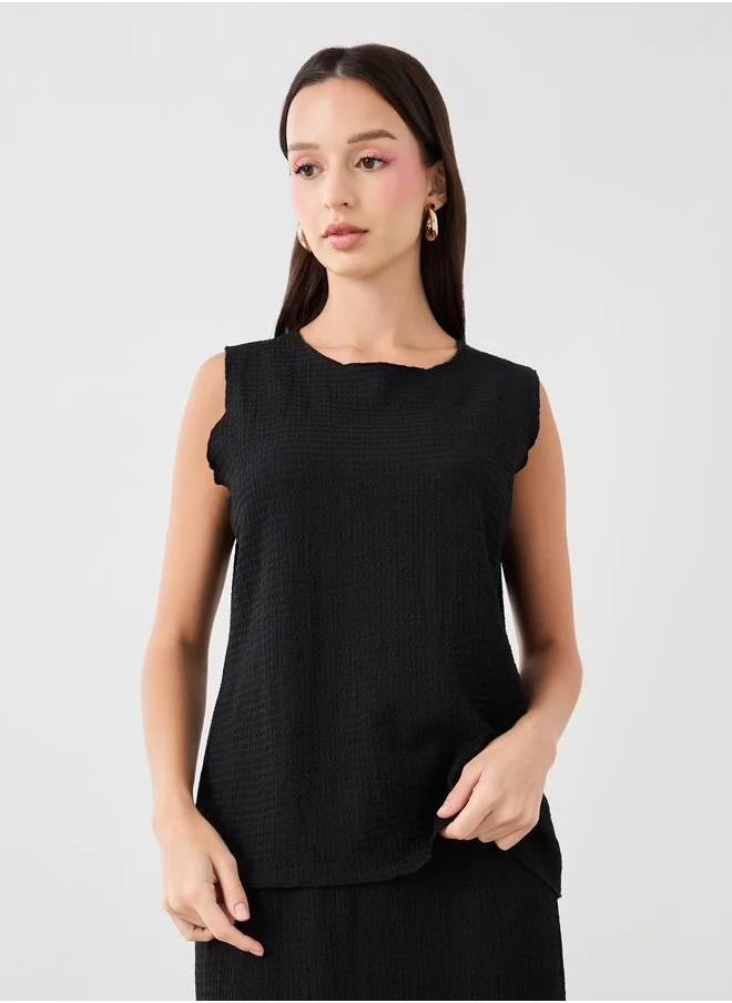 Take Two Take Two Solid Sleeveless Top and Maxi Skirts Co-Ords