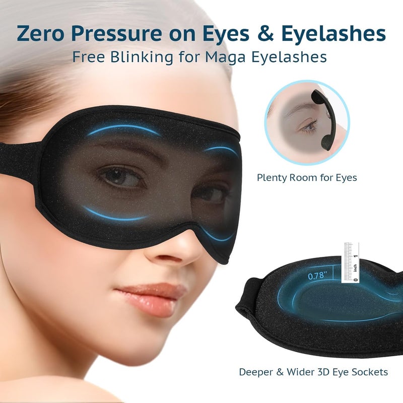 3D Blackout Sleep Mask with Travel Pouch and Earplugs - Image 3