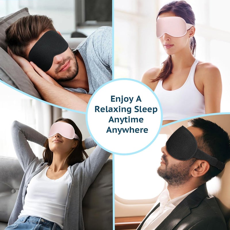 3D Blackout Sleep Mask with Travel Pouch and Earplugs - Image 5