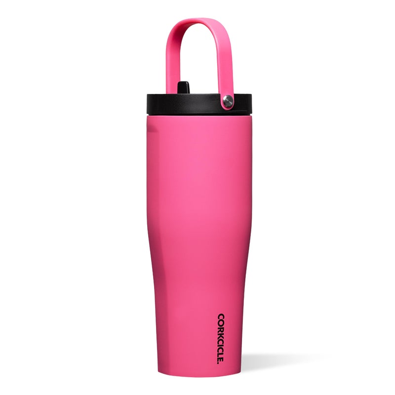 Corkcicle Go Cup XL - Leak-Proof Travel Tumbler - Triple Insulated Stainless Steel Water Bottle - Easy-Carry Handle - Summer Drinkware Gift - Keeps Drinks Ice Cold - 30 oz - Dragonfruit - Image 1