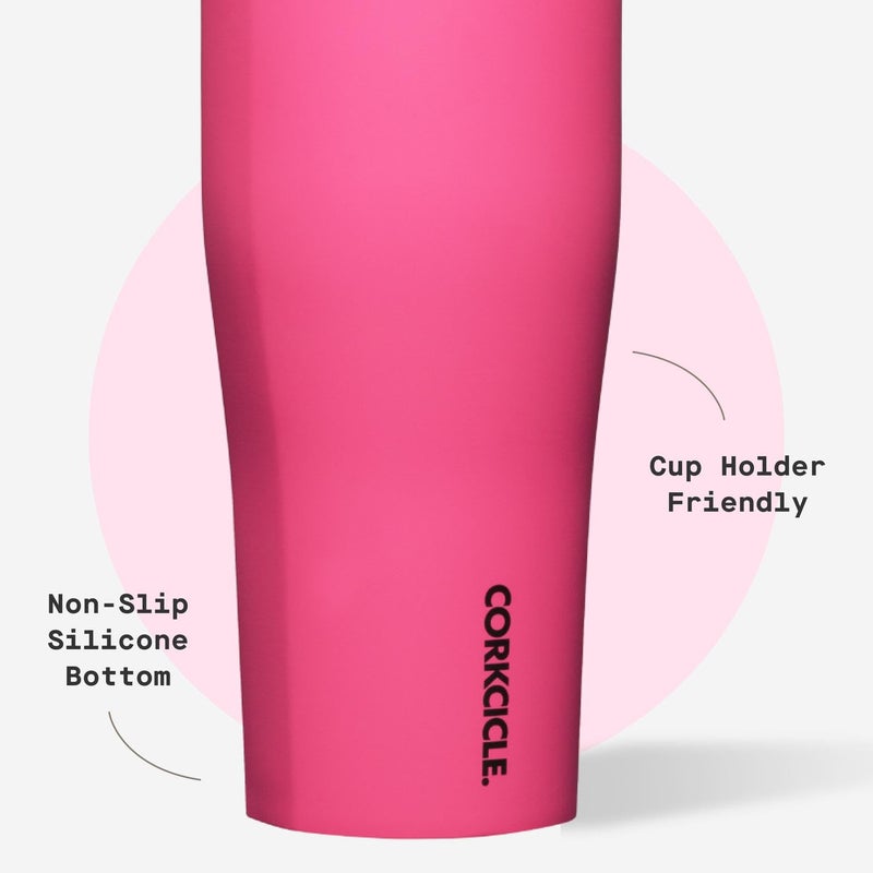 Corkcicle Go Cup XL - Leak-Proof Travel Tumbler - Triple Insulated Stainless Steel Water Bottle - Easy-Carry Handle - Summer Drinkware Gift - Keeps Drinks Ice Cold - 30 oz - Dragonfruit - Image 5