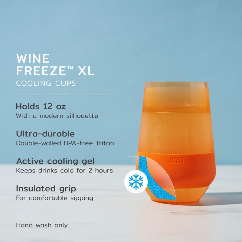 Host Freeze XL Cooling Cup in Double Walled Insulated Freezable Drink Chilling Tumbler with Freezing Gel, 12 Ounces - Set of 4 Vivid Tinted - Image 2