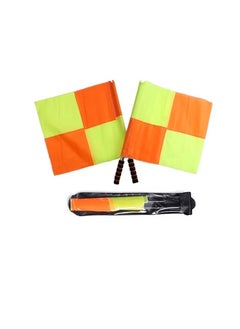 2 Piece Checkered Soccer Assistant Referee Flag Set with Case and Metal Stick Soccer Line Flags, Referee Edge Picker for Sports Soccer Basketball Soccer by SportQ