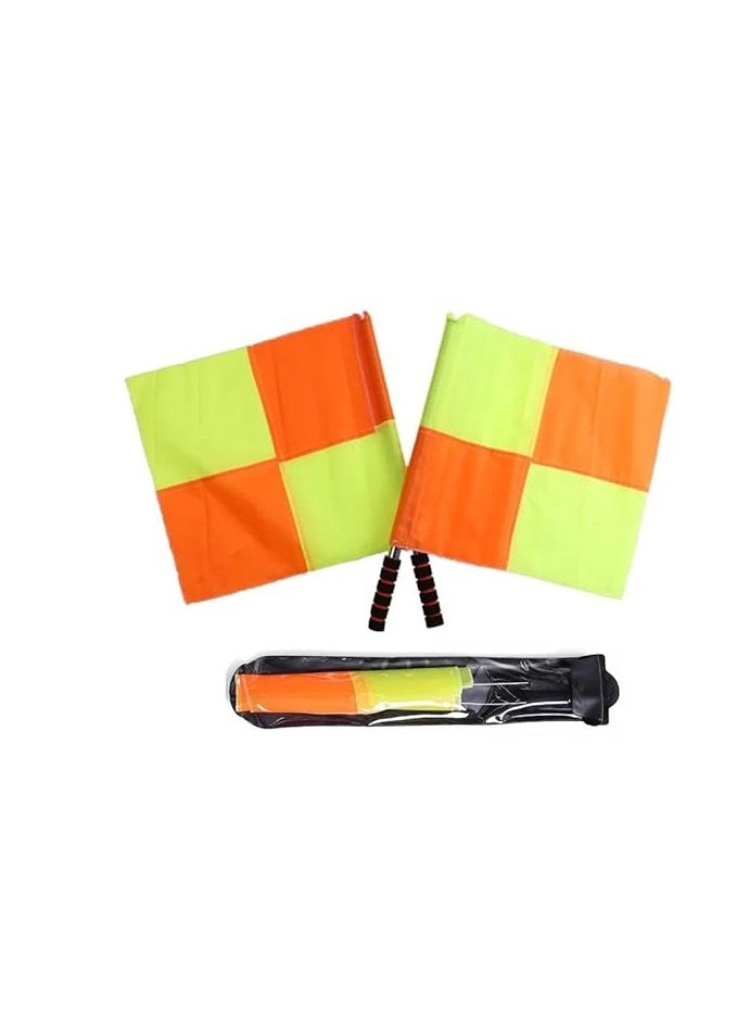 SportQ - 2 Piece Checkered Soccer Assistant Referee Flag Set with Case and Metal Stick Soccer Line Flags, Referee Edge Picker for Sports Soccer Basketball Soccer by SportQ - Image 1