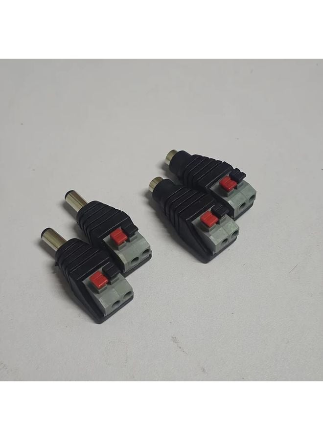 قطعتان من موصلات الطاقة DC من النوع الذي يعمل بالضغط بدون لحام، ذكر وأنثى، محول صوتي 12 فولت - Image 4