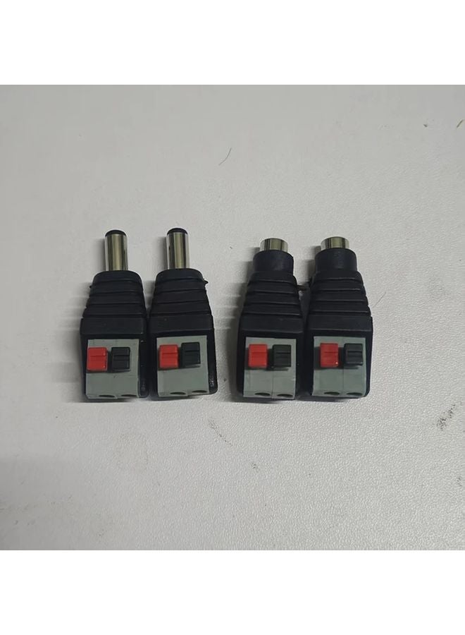 قطعتان من موصلات الطاقة DC من النوع الذي يعمل بالضغط بدون لحام، ذكر وأنثى، محول صوتي 12 فولت - Image 2