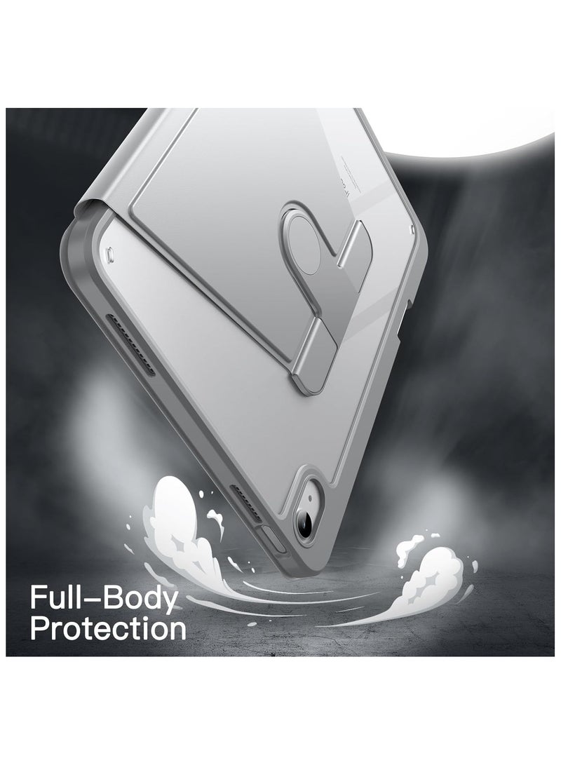 ARMOR Case for iPad 10th Generation 10.9 2022 / iPad 11th Generation (A16) 10.9 Inch 2025 Built-in Pencil Holder 360 Degree Rotation Protective Stand Cover Clear Back,  (Auto Wake / Sleep ) Clear / Grey - Image 5