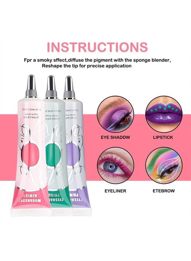 Eyeshadow Primer,Matte Eye Primer,Prevent Oily Lids Eye&Creasing Eye Primer,Long-lasting Waterproof&Smudgeproof Eyeshadow Primer Base,Eye Primer Eyeshadow Base for Any Shadow Makeup Setting(Medium)