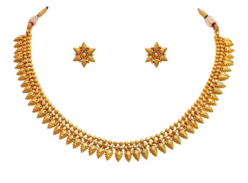 JFL - Jewellery for Less Copper Gold Plated Necklace Set for Women & Girls.… - Image 1
