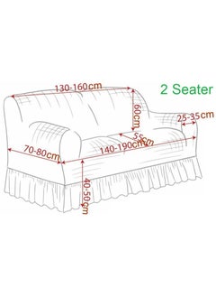 Fabienne Jacquard Fabric Stretchable Two Seater Sofa Cover Grey  - Image 2